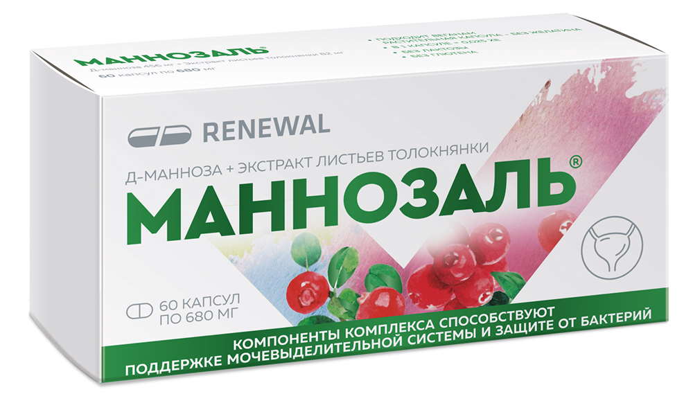 Маннозаль (D-манноза+толокнянки листьев экстракт) капсулы 60 шт.