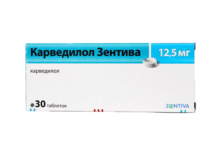 КАРВЕДИЛОЛ ЗЕНТИВА таблетки 12.5 мг 30 шт.