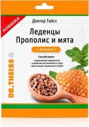 Доктор Тайсс леденцы Прополис/Мята + витамин С 52г