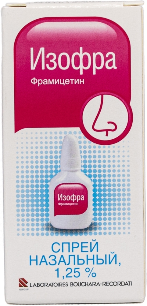 Изофра 1,25% 15мл спрей назальный