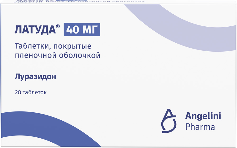 Латуда 40мг 28 шт. таблетки покрытые пленочной оболочкой .