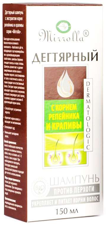 

МИРРОЛЛА шампунь дегтярный Репейник/Крапива 150мл