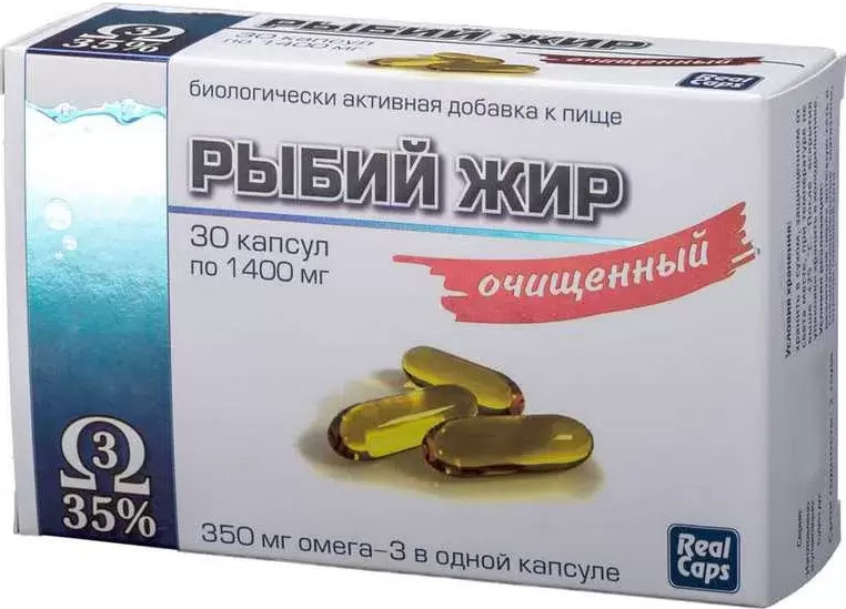 Рыбий жир реалкапс капсулы 1400мг очищенный 30 шт.