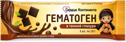 Сердце Континента гематоген в тёмной глазури 10г 5 шт.