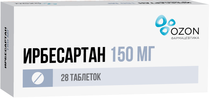 

ИРБЕСАРТАН таблетки 150 мг 28 шт.