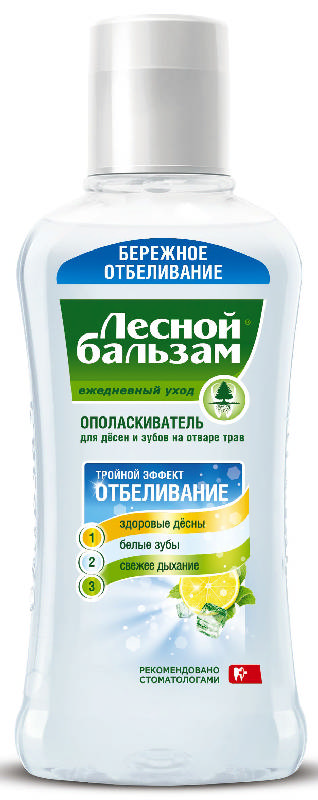 

ЛЕСНОЙ БАЛЬЗАМ ополаскиватель для полости рта Тройной Эффект отбеливание 370мл Калина