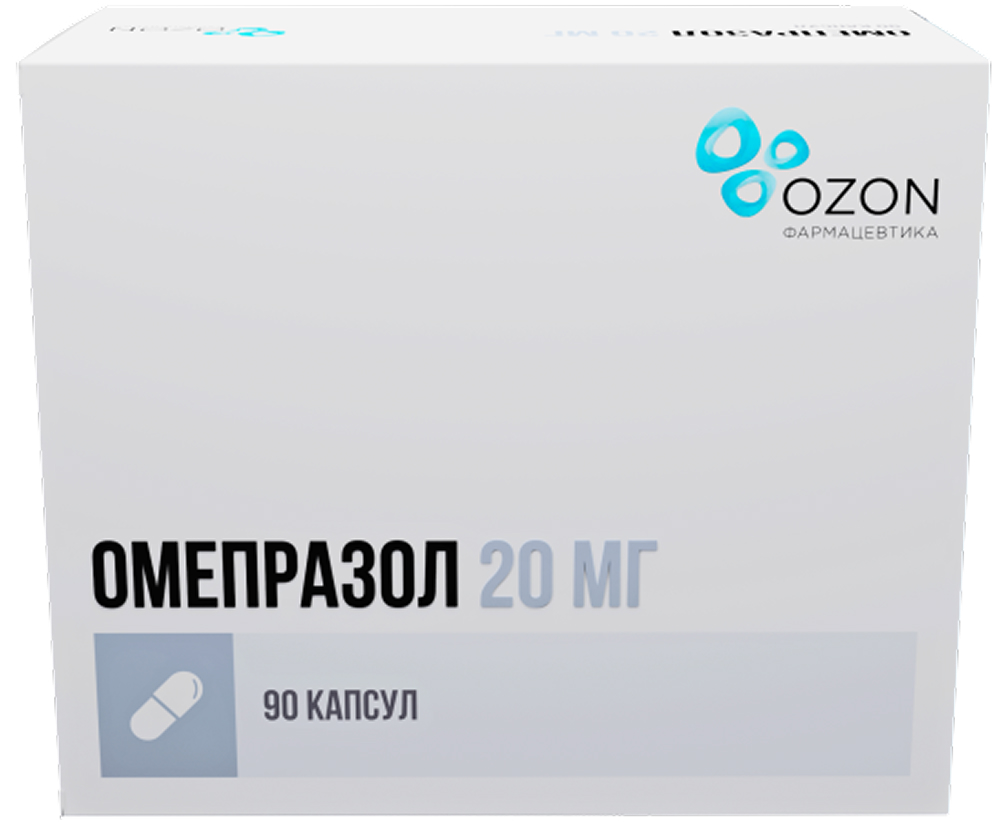 Омепразол 20мг 90 шт. капсулы кишечнорастворимые, фото №1