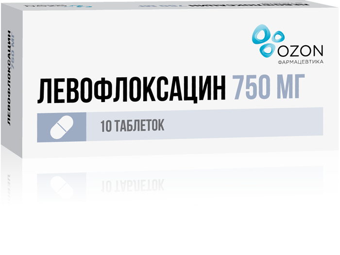 

ЛЕВОФЛОКСАЦИН таблетки 750 мг 10 шт.
