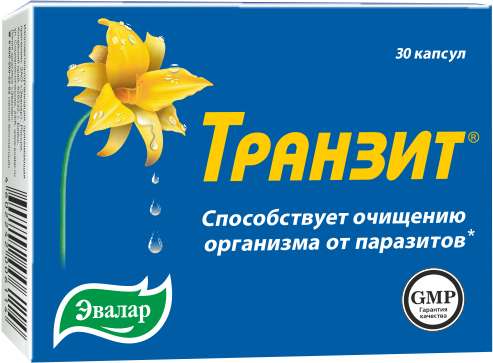 

ТРАНЗИТ ОЧИЩЕНИЕ ОТ ПАРАЗИТОВ капсулы 0,42г 30 шт. Эвалар
