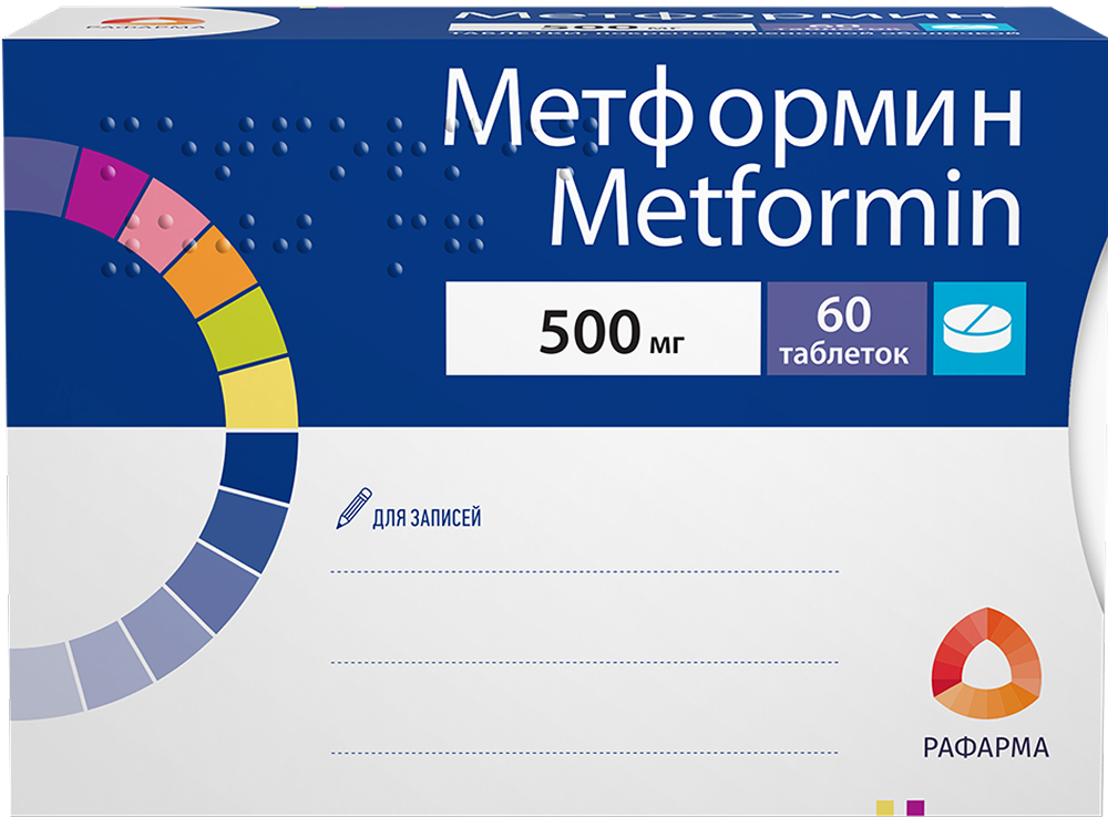 Метформин 500мг 60 шт. таблетки покрытые пленочной оболочкой