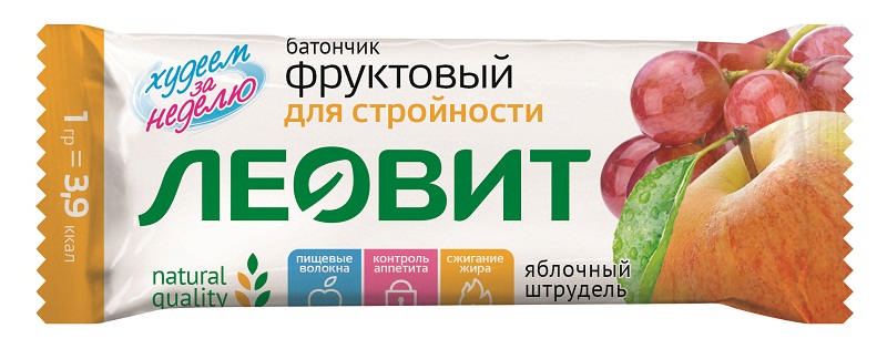 ЛЕОВИТ БИОСЛИМИКА батончик фруктовый Яблочный Штрудель 30г
