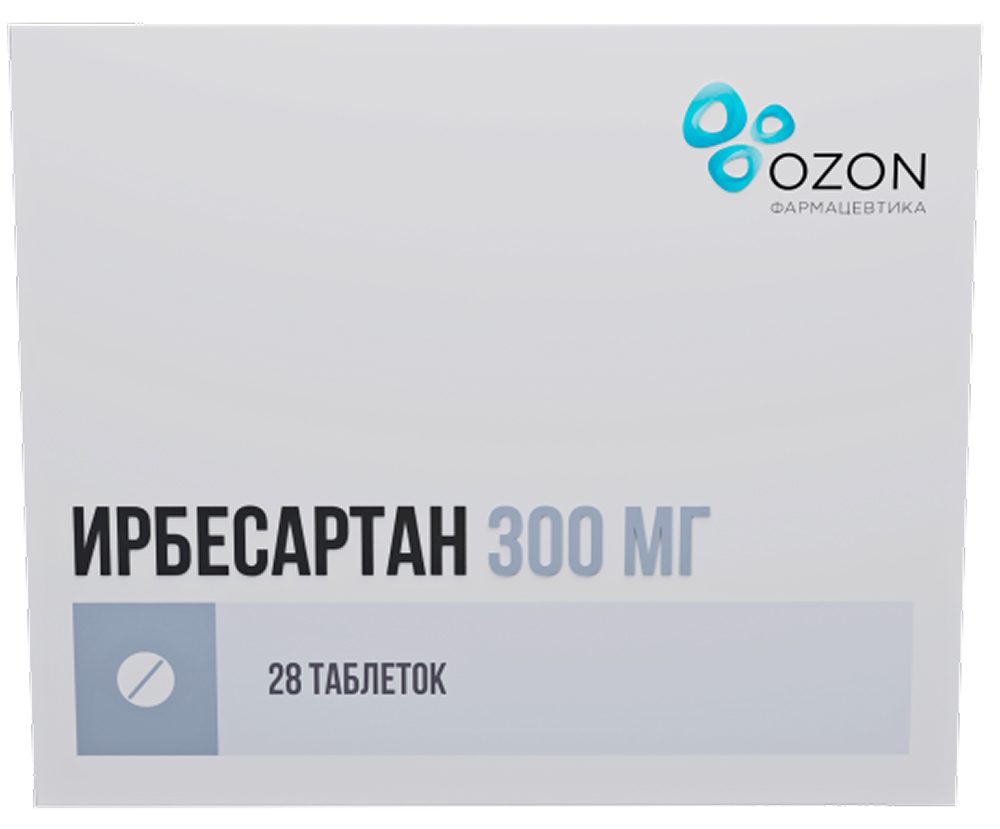 Ирбесартан 300мг 28 шт. таблетки покрытые пленочной оболочкой Озон