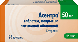 Асентра 50мг 28 шт. таблетки покрытые пленочной оболочкой