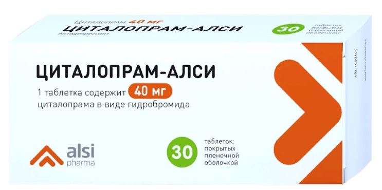 

ЦИТАЛОПРАМ таблетки 40 мг 30 шт.