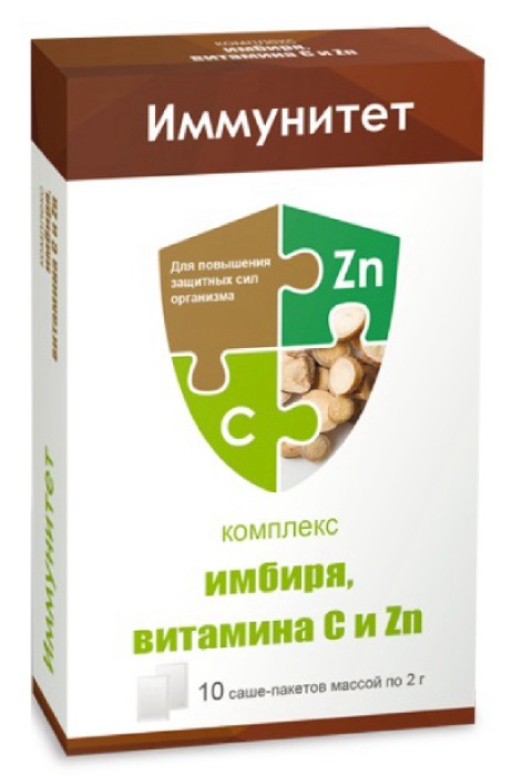 

КОМПЛЕКС ИМБИРЯ, ВИТАМИНА С И ЦИНКА 10 шт. порошок саше Внешторг Фарма