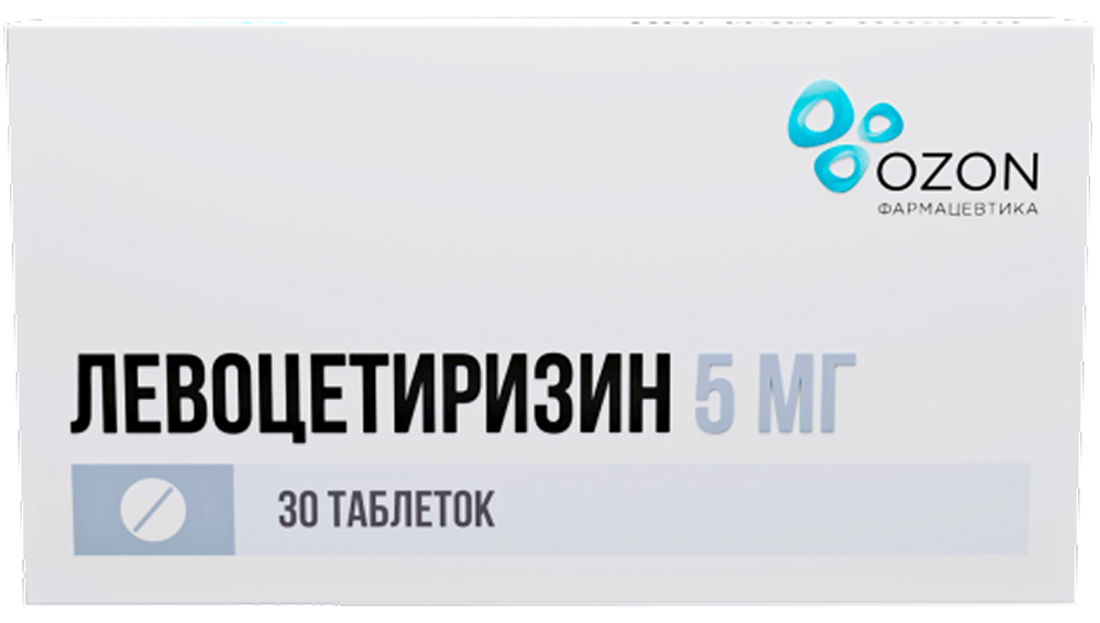 Левоцетиризин 5мг 30 шт. таблетки покрытые пленочной оболочкой