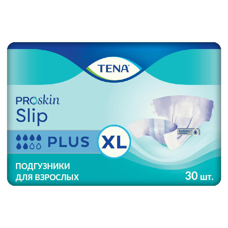 

ТЕНА СЛИП ПЛЮС подгузники дышащие размер XL 30 шт.