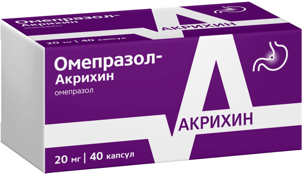 Омепразол-акрихин 20мг 40 шт. капсулы кишечнорастворимые купить по цене от 152 руб в Минеральных Водах, заказать с доставкой, инструкция по применению, аналоги, отзывы