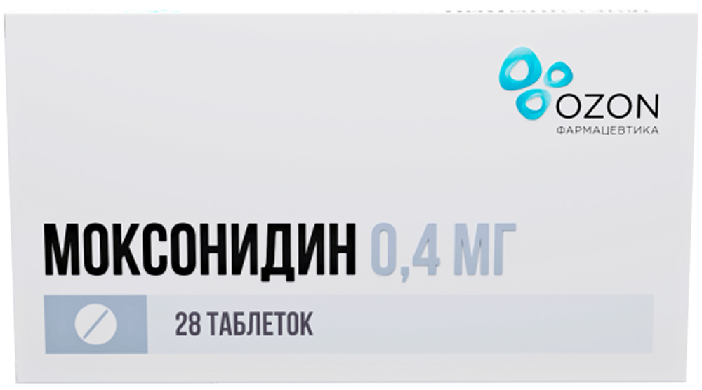 Моксонидин 0,4мг 28 шт. таблетки покрытые пленочной оболочкой