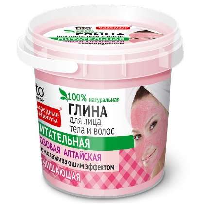 

ФИТОКОСМЕТИК НАРОДНЫЕ РЕЦЕПТЫ глина розовая для лица/тела и волос Алтайская 155мл