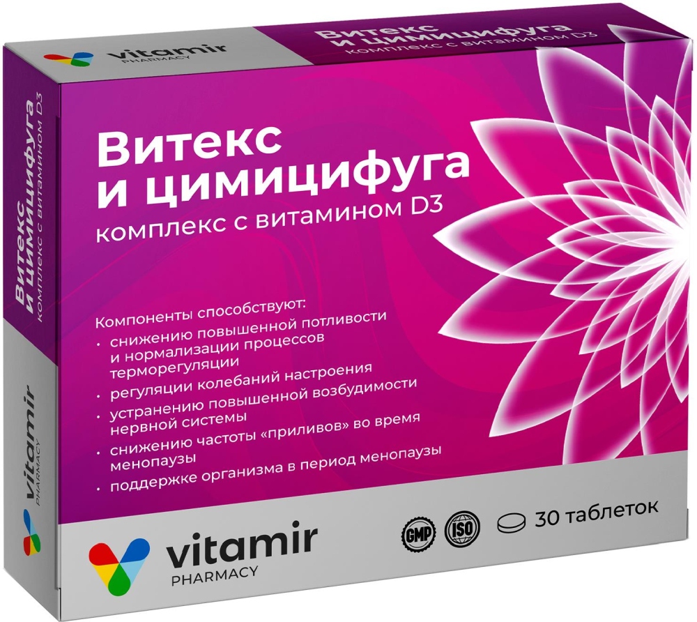 Витамир витекс цимицифуга комплекс с витамином д3 таблетки 30 шт.