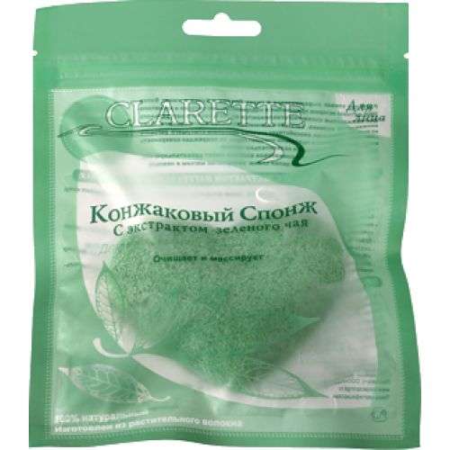 

КЛАРЕТТ спонж для лица конжаковый с экстрактом зеленого чая
