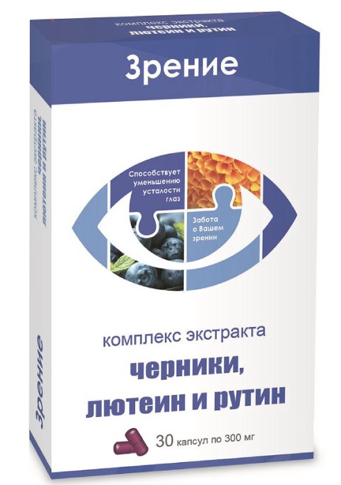 

КОМПЛЕКС ЭКСТРАКТОВ ЛЮТЕИНА ЧЕРНИКИ И РУТИНА таблетки 30 шт.