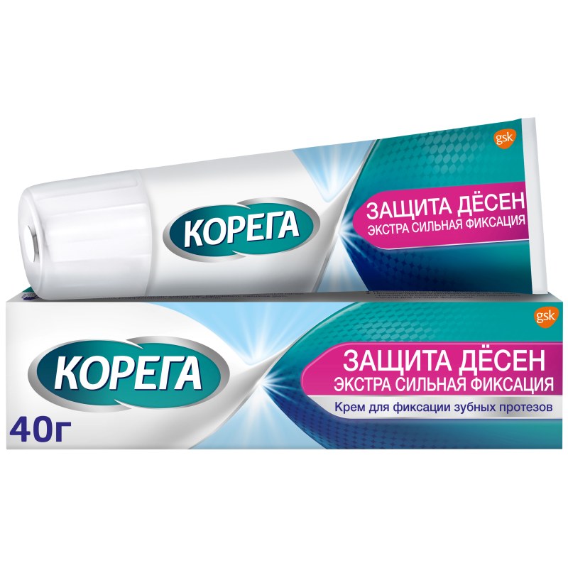 

Корега Защита Десен, крем для фиксации зубных протезов, 40г