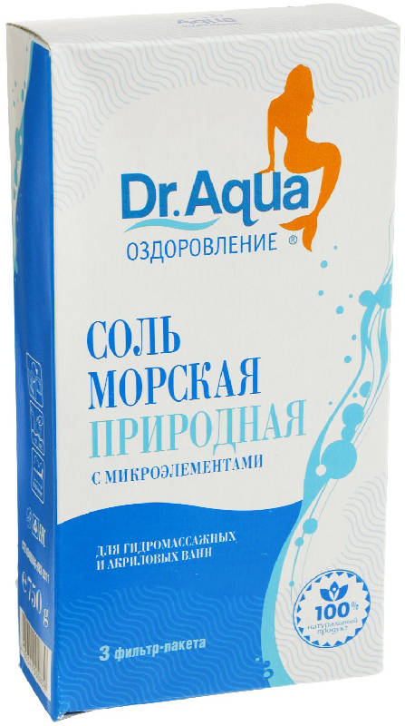 

ДОКТОР АКВА соль морская природная (250г 3 шт. ф/п) 750г Уралмедпром ПТК