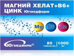 Югмедфарм Магний Хелат+В6+Цинк таблетки 60 шт.