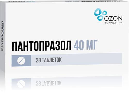 

ПАНТОПРАЗОЛ 40мг 28 шт. таблетки кишечнорастворимые, покрытые пленочной оболочкой