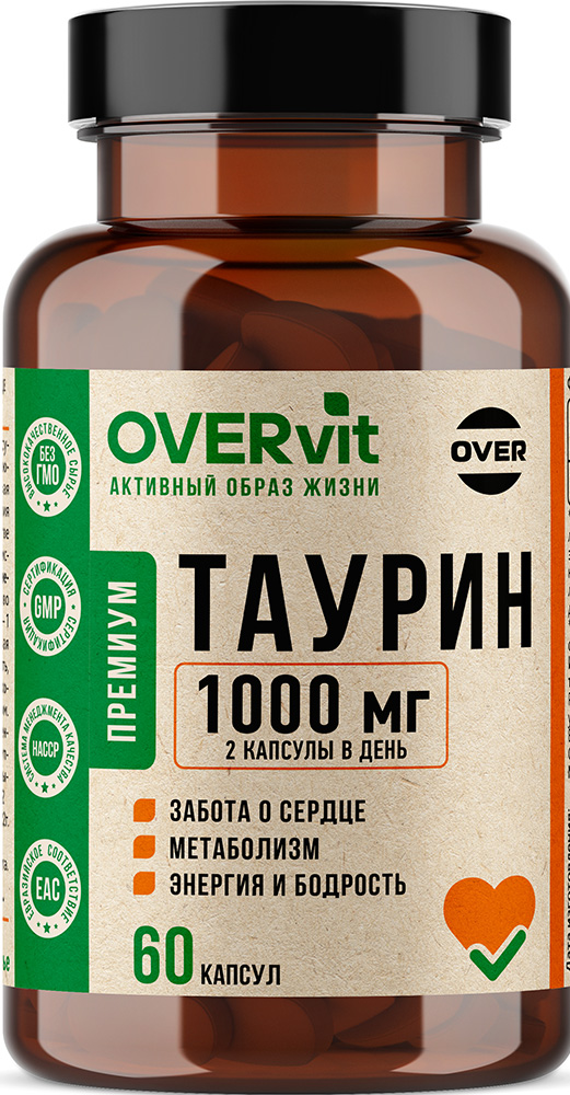 Овервит таурин капсулы 60 шт.