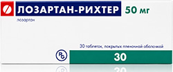 Лозартан-рихтер 50мг 30 шт. таблетки покрытые пленочной оболочкой