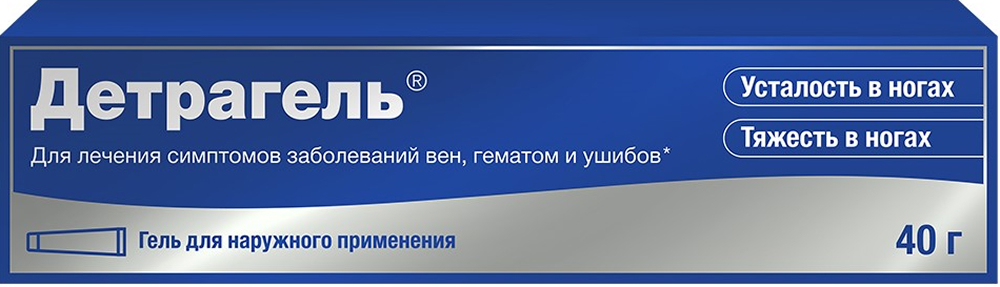 Детрагель 100Ме/г+10мг/г+10мг/г 40г гель для наружного применения, фото №1