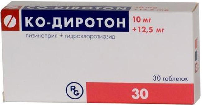 Ко-Диротон 10мг+12,5мг 30 шт. таблетки