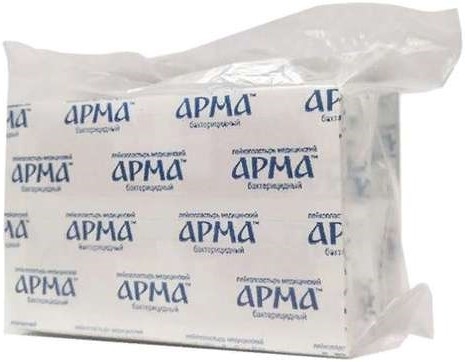 Арма лейкопластырь бактерицидный на полимерной основе с хлоргексидина биглюконатом 19х72мм телесный 100 шт.
