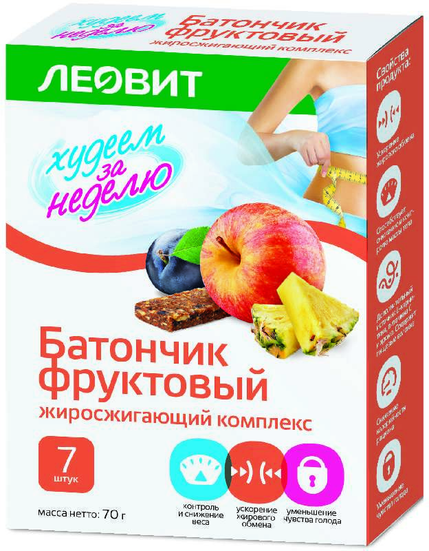 

Леовит биослимика батончик фруктовый Жиросжигающий комплекс 10г 7 шт.