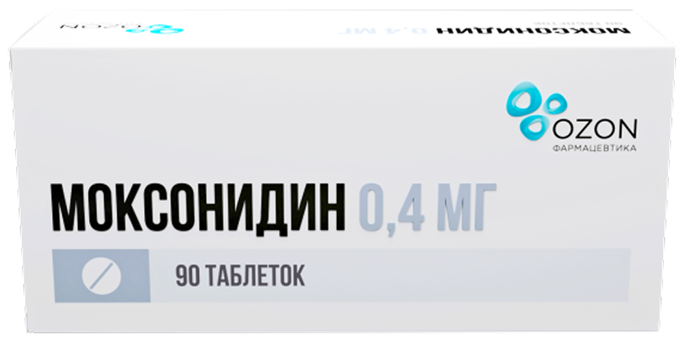 Моксонидин 0,4мг 90 шт. таблетки покрытые пленочной оболочкой
