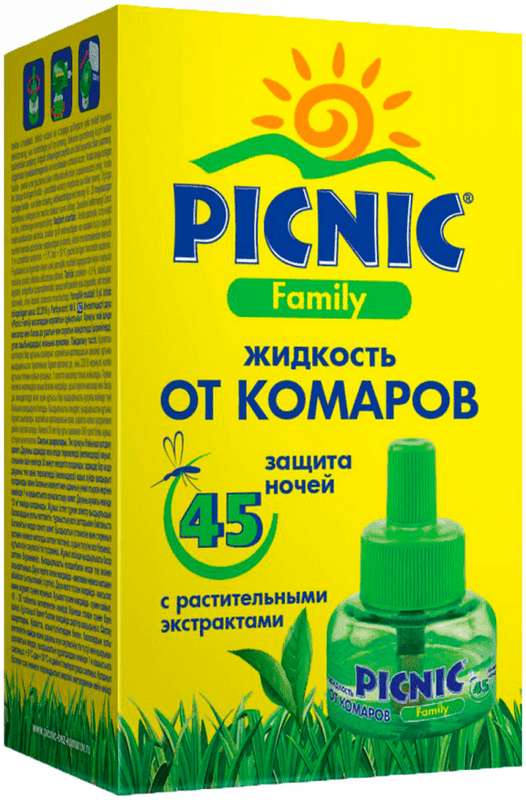 

ПИКНИК ФЭМИЛИ жидкость от комаров 45 ночей 30мл