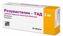 Розувастатин-Тад 5мг 30 шт. таблетки покрытые пленочной оболочкой