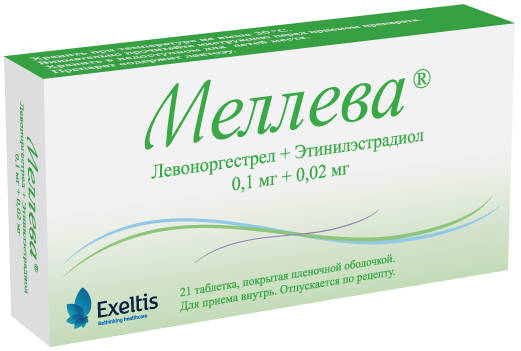 

МЕЛЛЕВА 0,1мг+0,02мг 21 шт. таблетки покрытые пленочной оболочкой