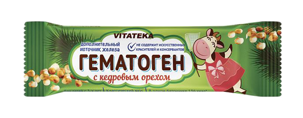 

ВИТАТЕКА ГЕМАТОГЕН с кедровым орехом 40г Фарм-Про