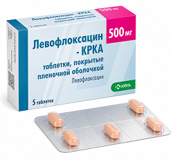 Левофлоксацин-Крка 500мг 5 шт. таблетки покрытые пленочной оболочкой Крка, д.д., Ново место