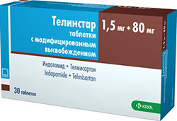 Телинстар 1,5мг+80мг 30 шт. таблетки с модифицированным высвобождением