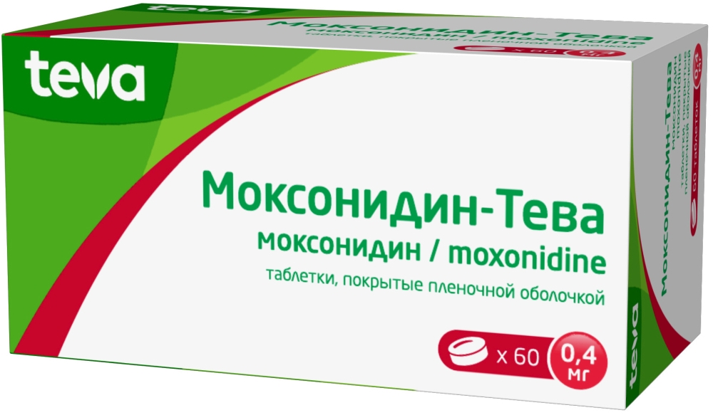 Моксонидин-тева 0,4мг 60 шт. таблетки покрытые пленочной оболочкой