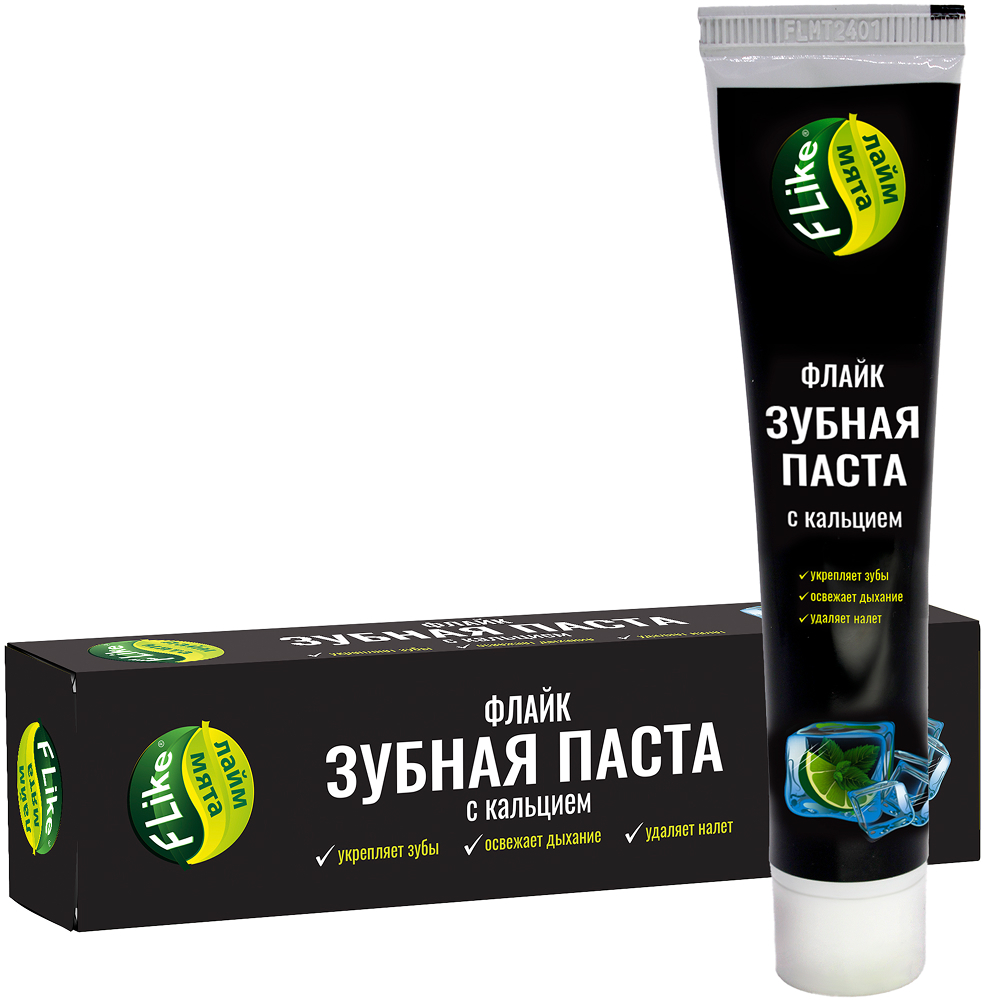 Флайк зубная паста с кальцием Лайм-Мята 100г