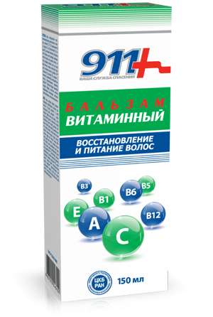 

911 ВИТАМИННЫЙ бальзам для волос Восстановление и питание 150мл Твинс Тэк