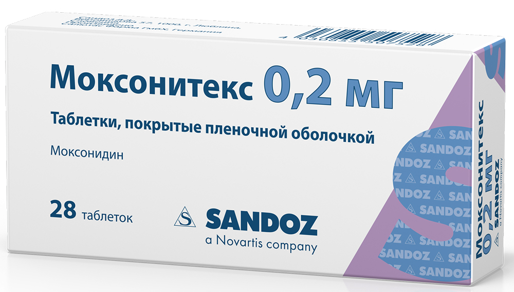 Моксонитекс 0,2мг 28 шт. таблетки Sandoz D.D.