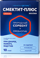 Минералдетокс Смектит-Плюс Инулин порошок для приема внутрь со вкусом Апельсина 3,27г 10 шт.