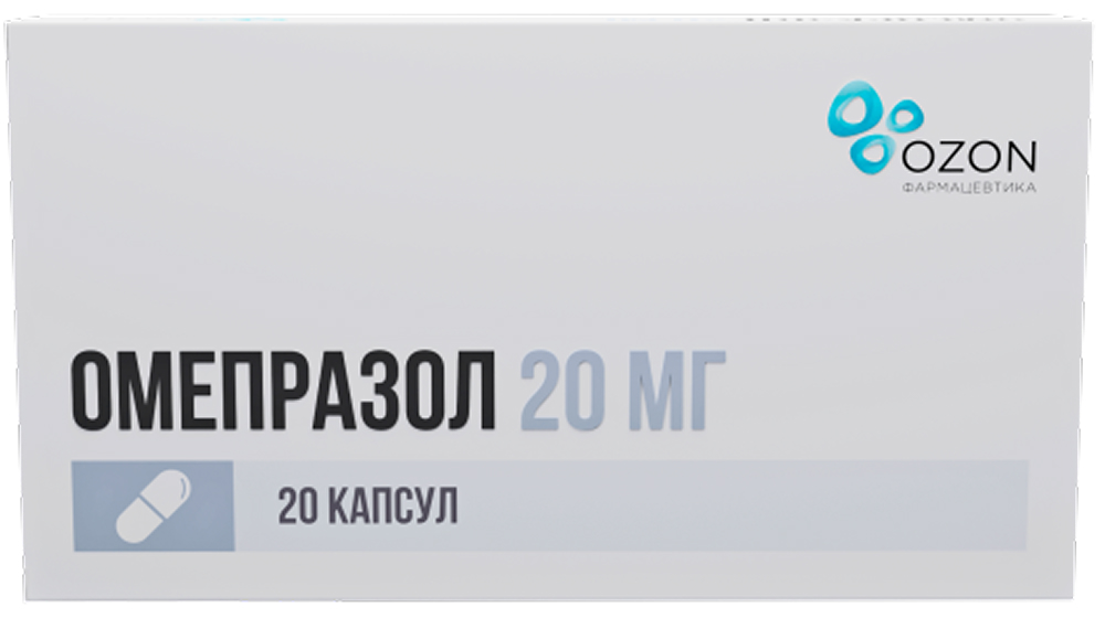 Омепразол 20мг 20 шт. капсулы кишечнорастворимые Озон, фото №1